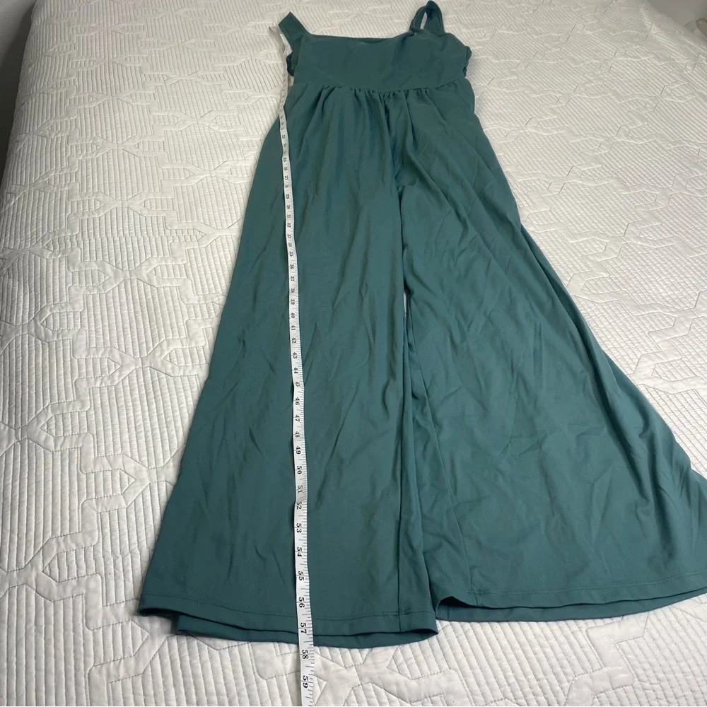 Halara Airy Wide Leg Cool Touch Yoga Jumpsuit with Pockets-Easy Peezy Teal Sz XL - Picture 5 of 14